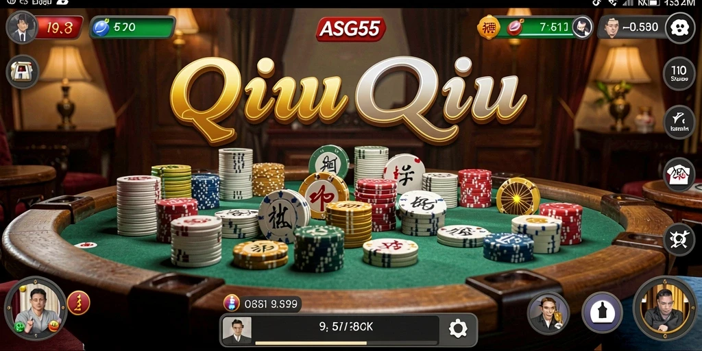 Menampilkan gameplay seru ASG55 dalam permainan QiuQiu.