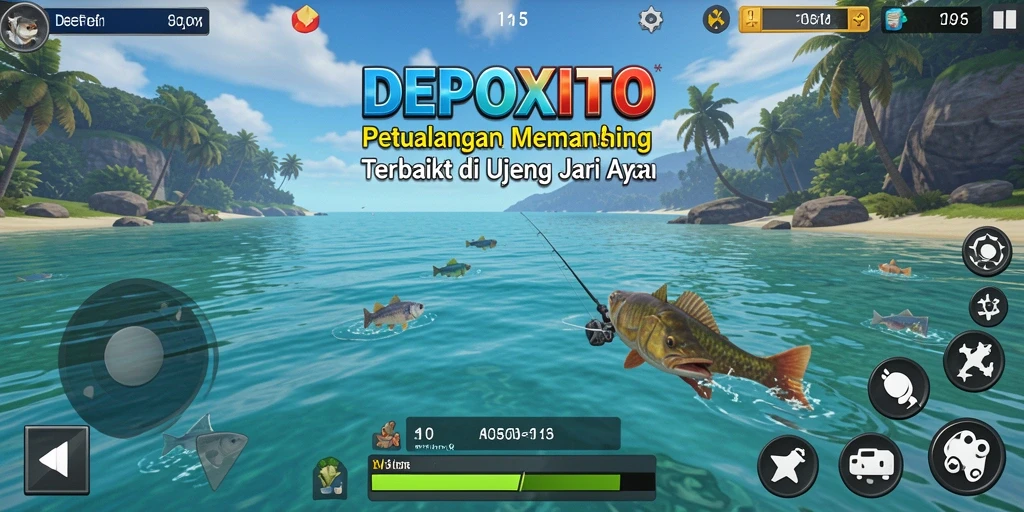Screenshot DEPOXITO menampilkan gameplay memancing yang mendebarkan dan realistis.