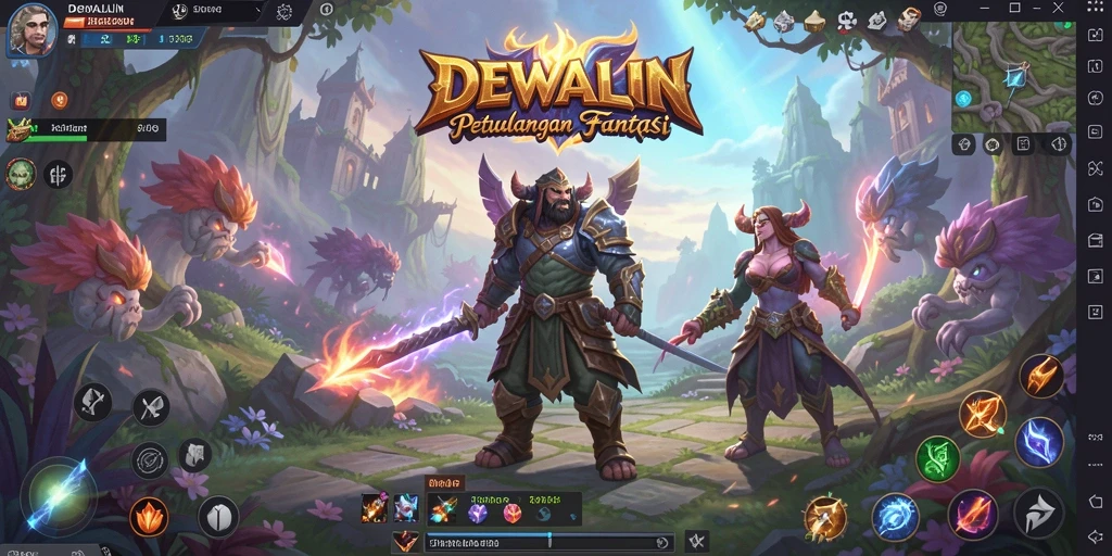 Screenshot gameplay menampilkan pertarungan epik dalam DEWALIN.