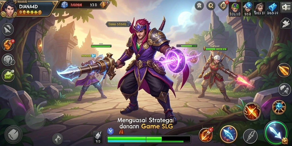 Screenshot gameplay DIANA4D yang menampilkan pertempuran strategi menarik.