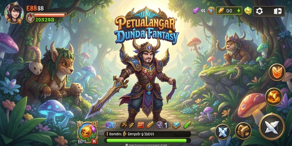 Tangkapan layar E88 menampilkan karakter dalam petualangan seru.
