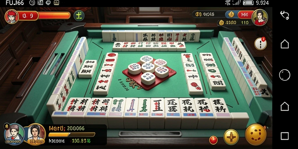Tampilan gameplay seru dalam FUJI66 saat bermain Mahjong.