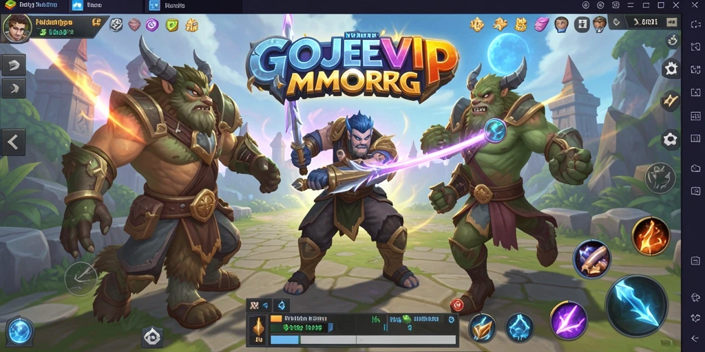 Tangkapan layar gameplay GOJEKVIP yang menampilkan aksi seru di dunia MMORPG.