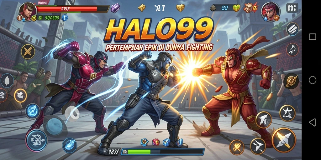 Tampilan gameplay intens dari pertarungan di HALO99.