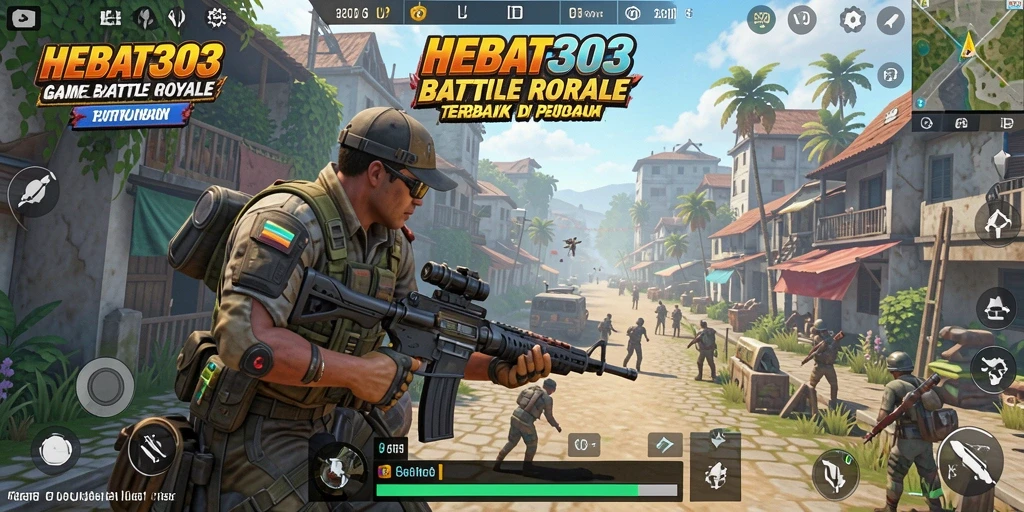 Tampilan seru gameplay Battle Royale di HEBAT303.