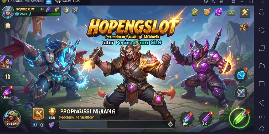 Screenshot menunjukkan aksi mencengangkan dalam permainan SLG.