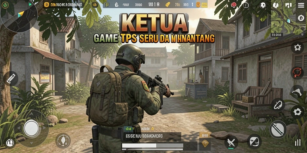 Screenshot utama KETUA menampilkan aksi intens dalam gameplay TPS.