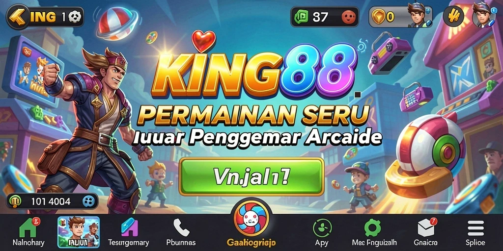 Tangkapan layar KING88 menunjukkan keseruan gameplay arcade yang penuh warna.