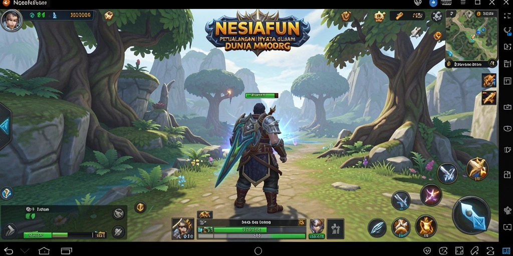 Tangkapan layar utama NESIAFUN menampilkan aksi seru dalam gameplay MMORPG.