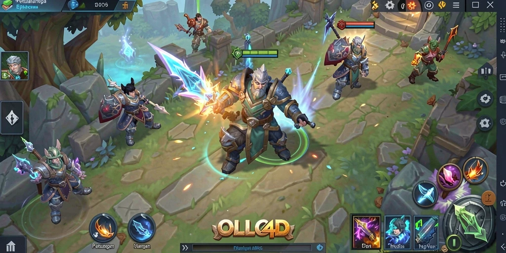 Screenshot gameplay OLLO4D menampilkan aksi seru di dunia fantasi.