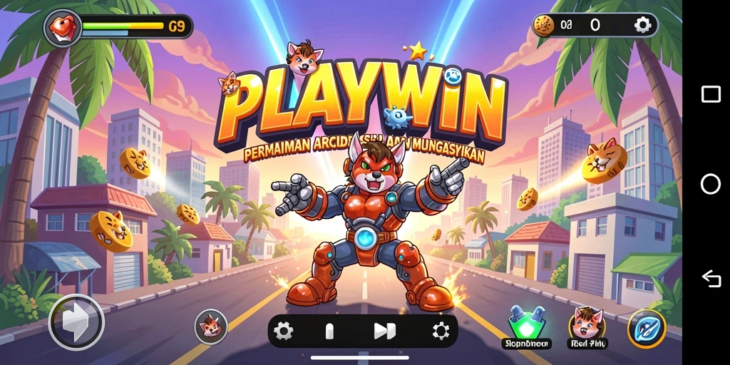 Tampilan gameplay seru dari PLAYWIN dengan aksi arcade yang menegangkan.