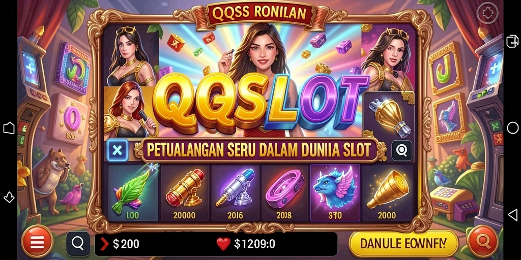 Screenshot utama QQSLOT menampilkan gameplay Adventure yang menarik dan berwarna.