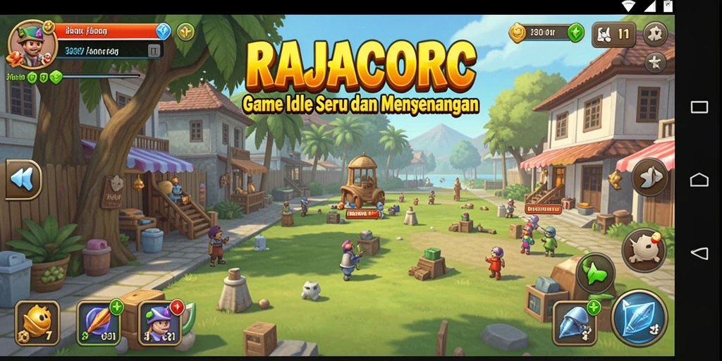 Tampilan gameplay RAJACORC yang mengasyikkan dan penuh strategi.