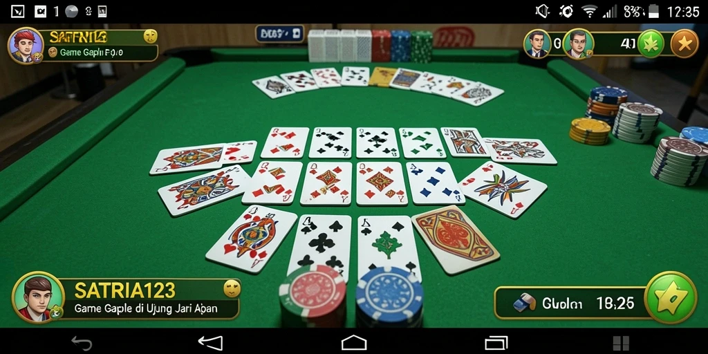 Tampilan gameplay Gaple yang menarik dan interaktif di SATRIA123.