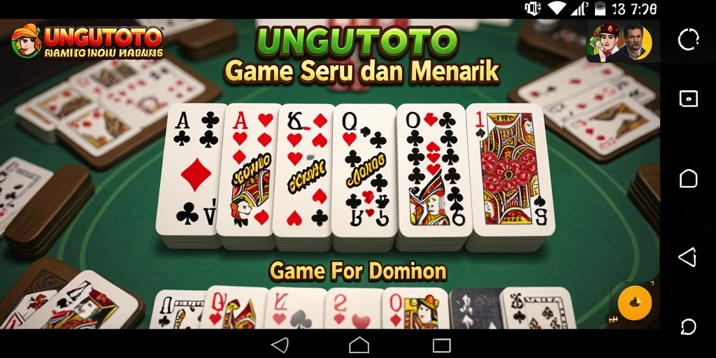 Screenshot utama UNGUTOTO menampilkan gameplay seru pada permainan Domino.